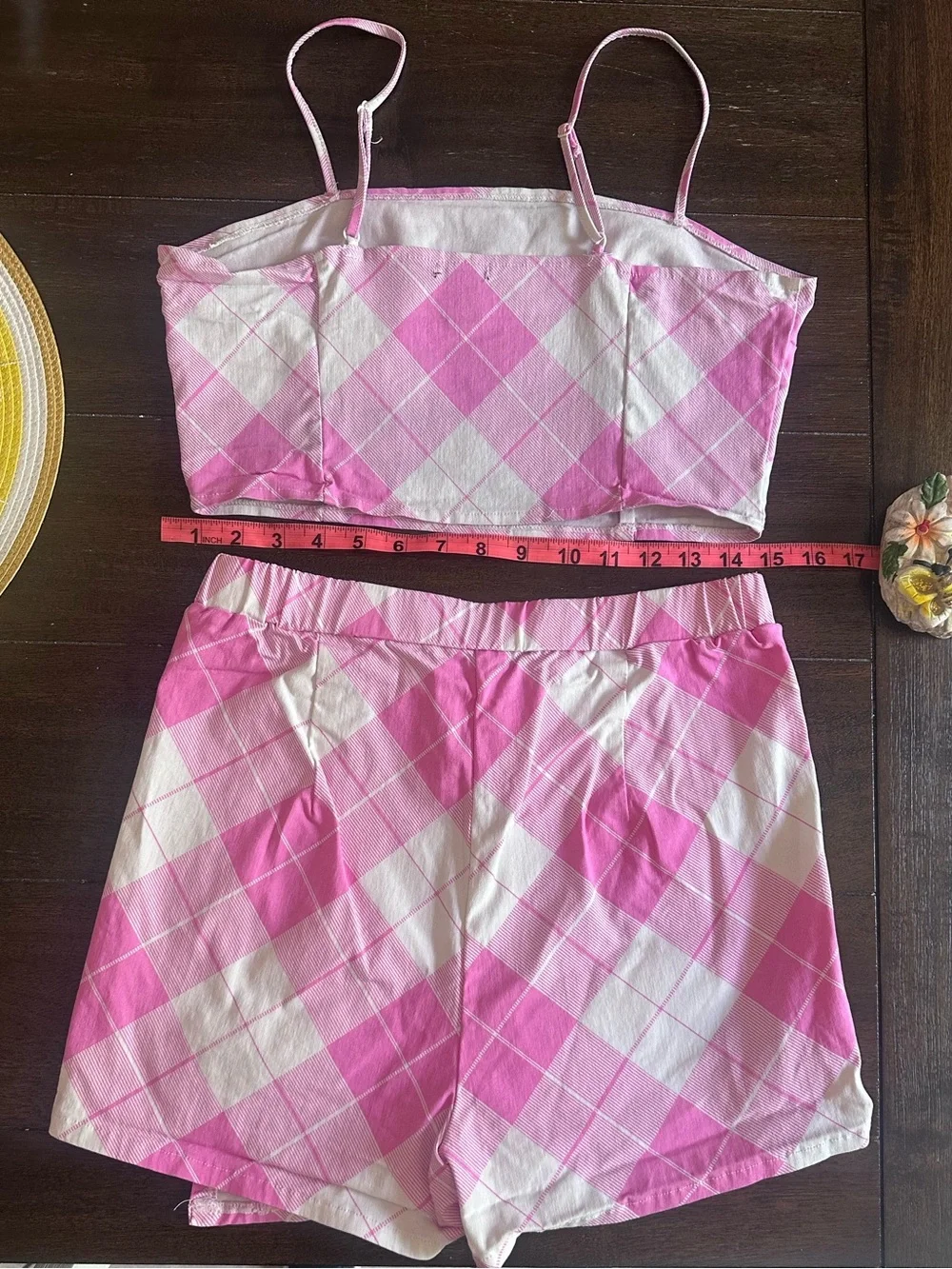 Rue21 Pink Argyle Matching Set | Crop Top & Mini Skort | Y2K Barbiecore | Size L - Picture 6 of 6